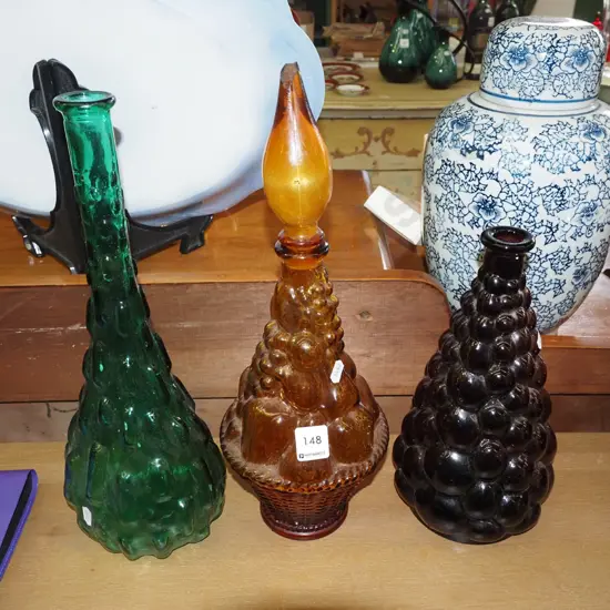 3x genie bottles - no stoppers, damage