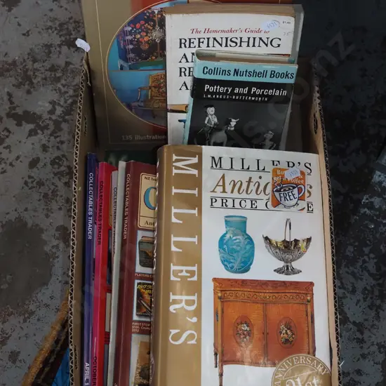 box of antique and furniture books