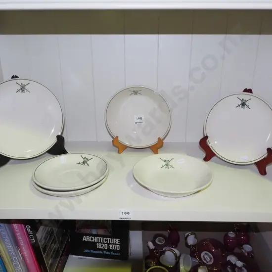 Crown Lynn military plates and bowls