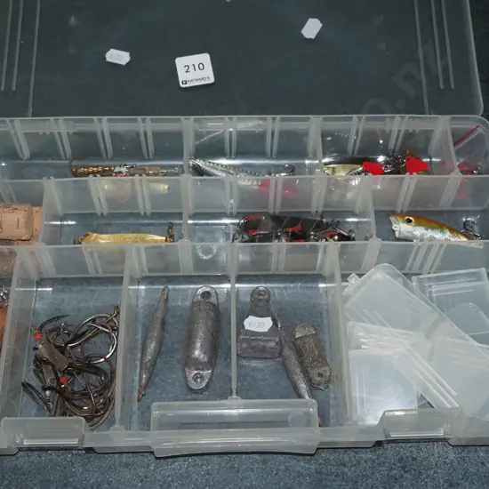 plastic organiser of fishing lures and weights