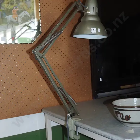 Superlux anglepoise lamp with bench mount clamp
