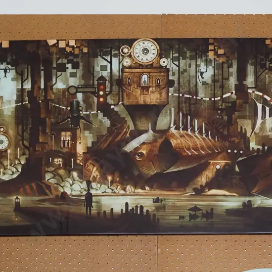 print on board - science fiction scene