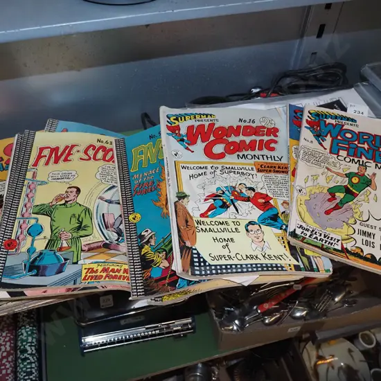 stack of comic books