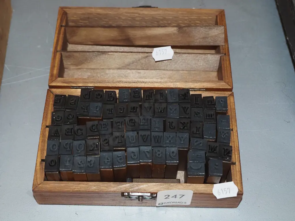 cased set of rubber alphabet stamps Image 1++