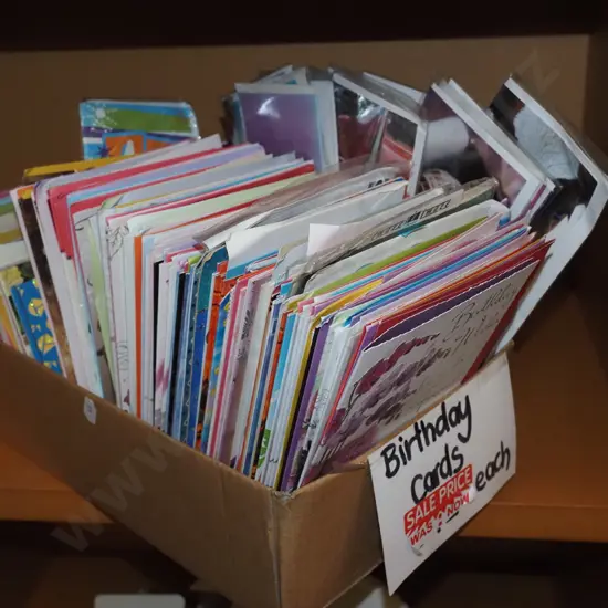 box of various greeting cards