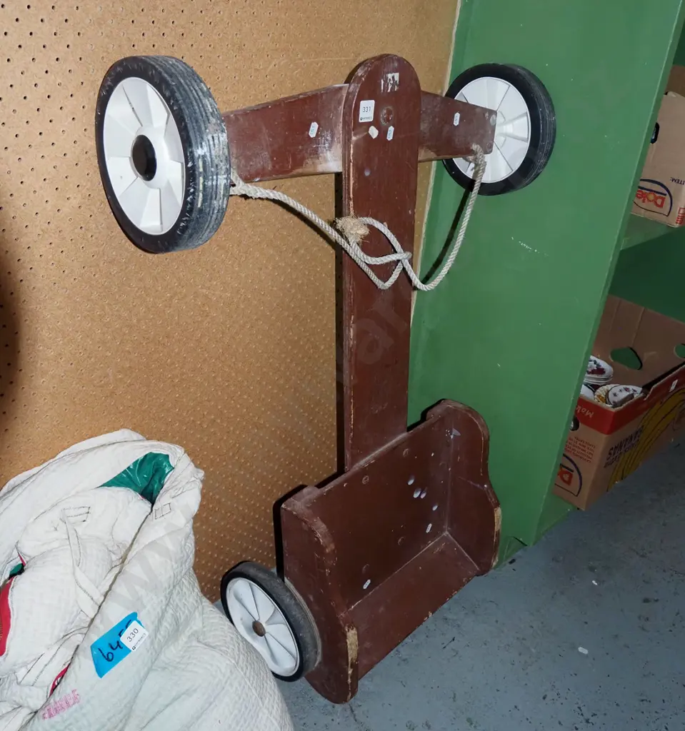 homemade wooden child's trolley Image 1++