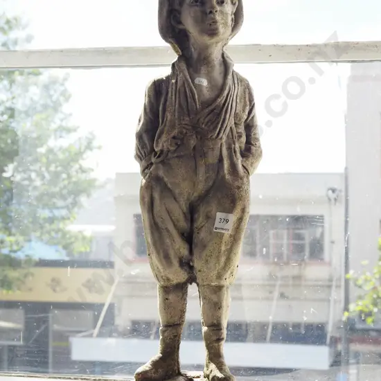 concrerete garden ornament - whistling boy H600