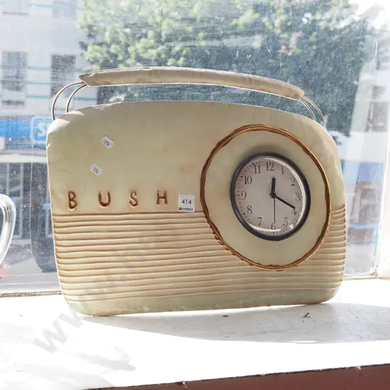 pressed metal radio themed wall clcok