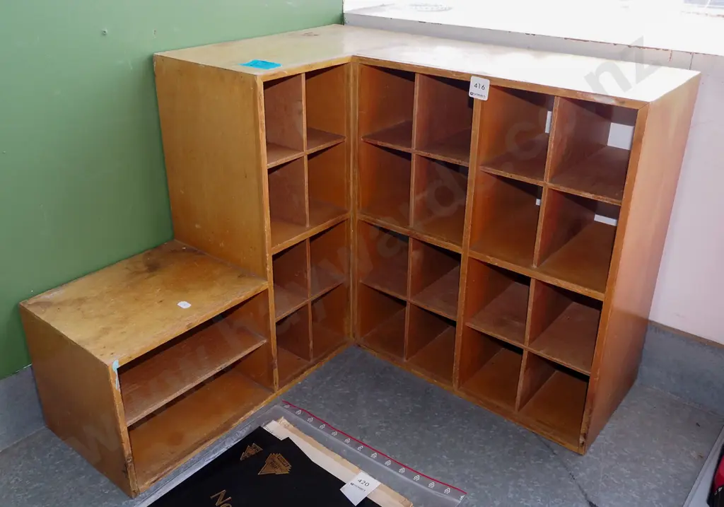 small wooden corner shelves H465 W600 D600 Image 1++