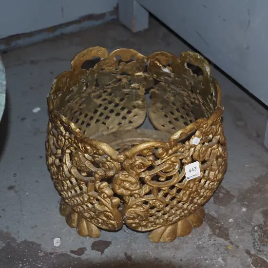 cast alloy decorative pierced jardiniere