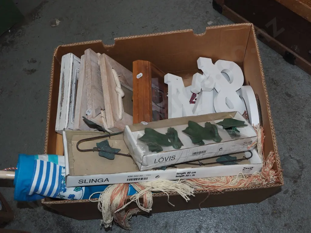 box; wall mounted cut out letters, coat hooks, wall hangings etc Image 1++