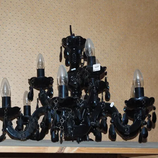black plastic 9 bulb chandelier