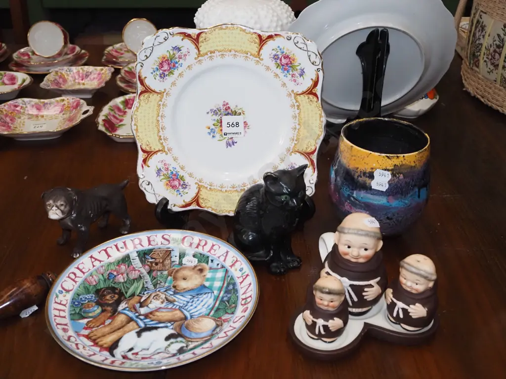Hummel monk condiment set, dog figurine, pottery vase etc Image 1++
