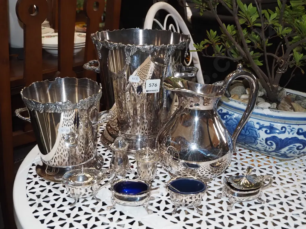 plated ware ice bucket, wine cooler, jug etc Image 1++
