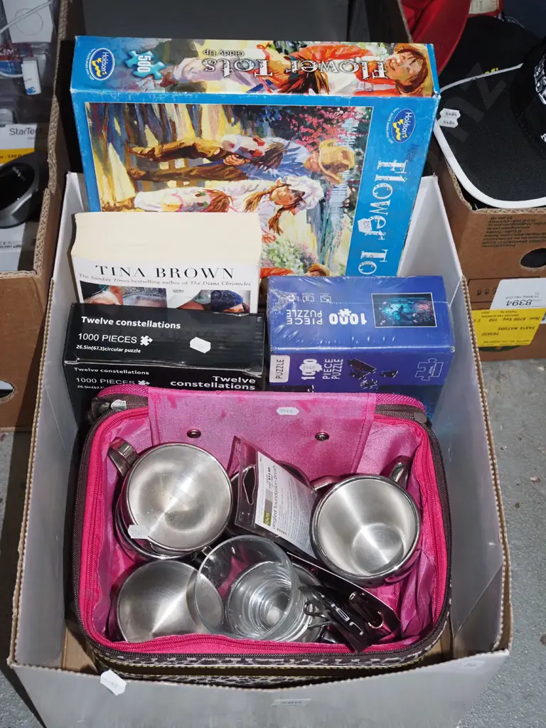 box; coffee cups, puzzles etc Image 1++