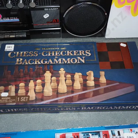 chess, checkers, backgammon set