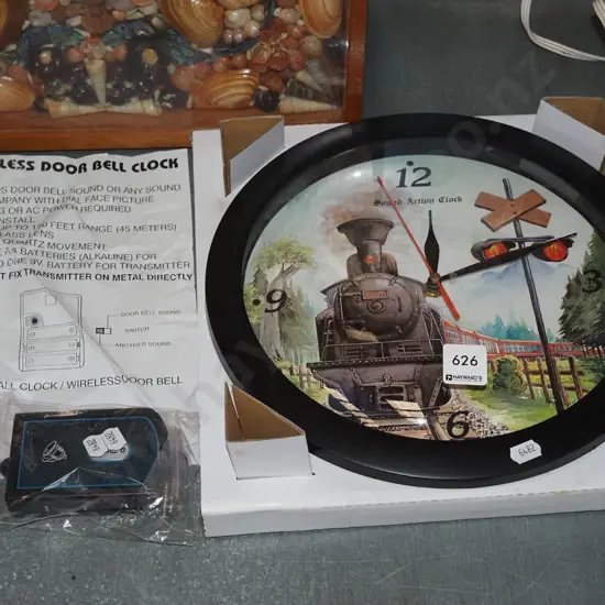 wireless doorbell/train themed clock
