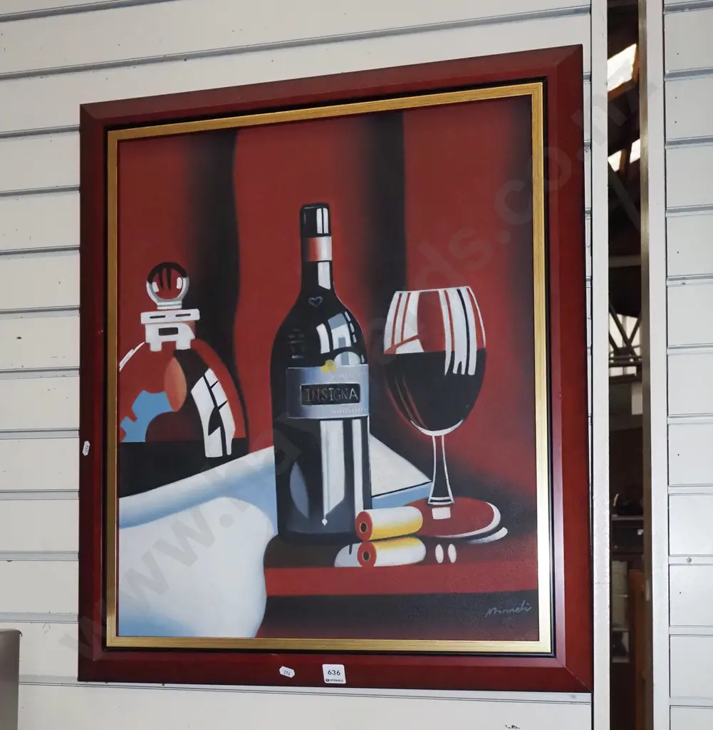framed acrylic - still life wine Image 1++