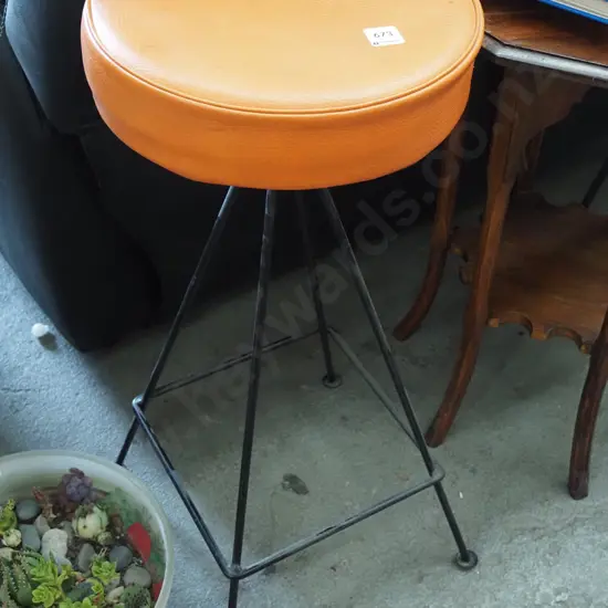 orange vinyl stool