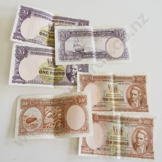 NZ pre decimal bank notes