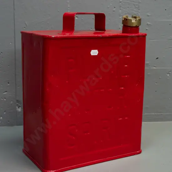 restored Plume Motor Sprit tin with brass screw on cap - denting H320