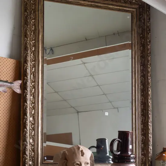 large ornate gilt framed, bevelled edge mirror H1700 W1130
