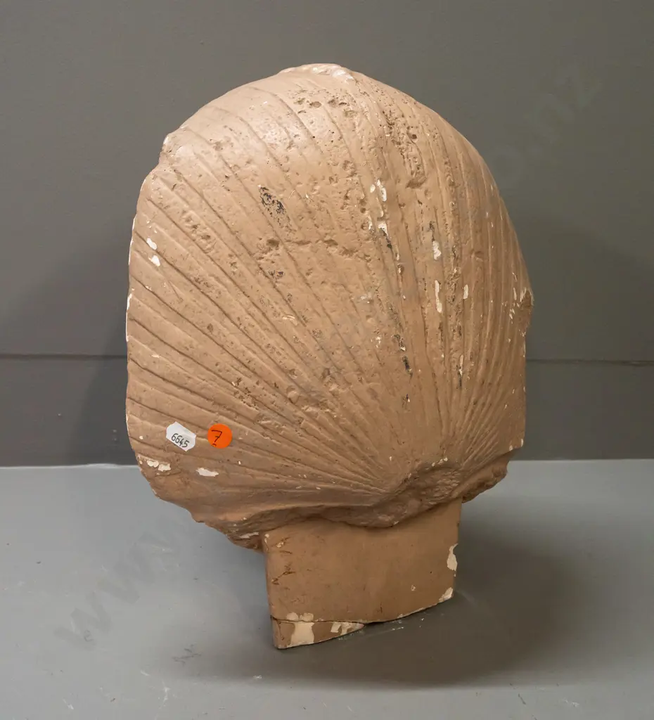 Egyptian painted solid plaster sphynx head, some damage & chips repair to back quarter & base H350 Image 1++