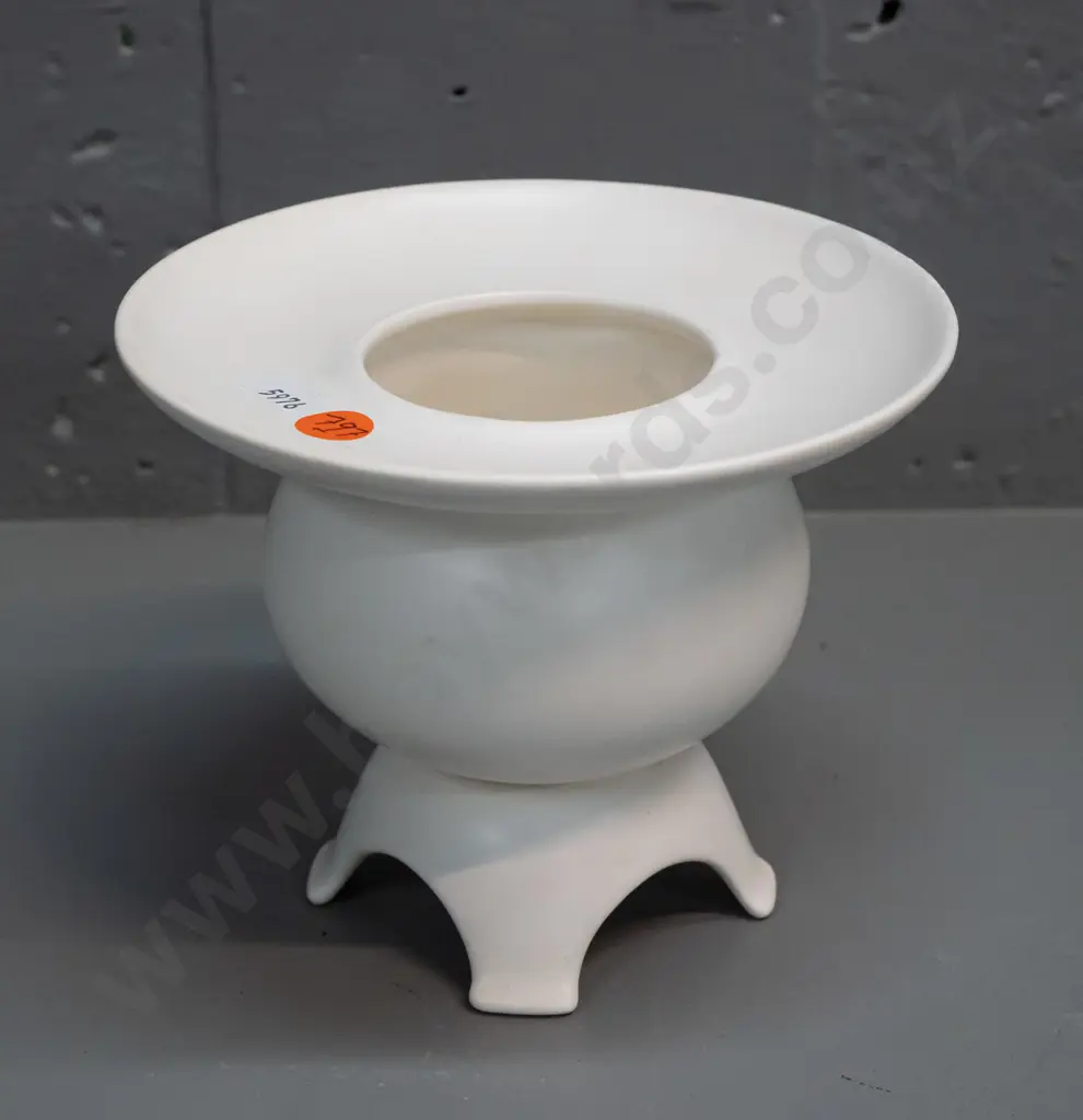 unusual Japanese style Kelston Potteries footed vase - some scratches to side H-125 D-155 Image 1++