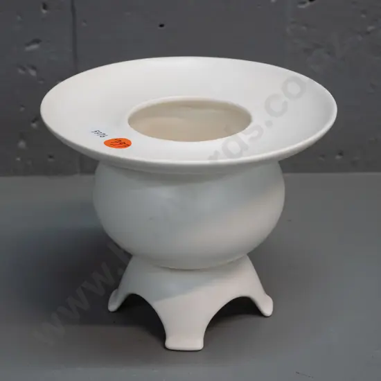 unusual Japanese style Kelston Potteries footed vase - some scratches to side H-125 D-155