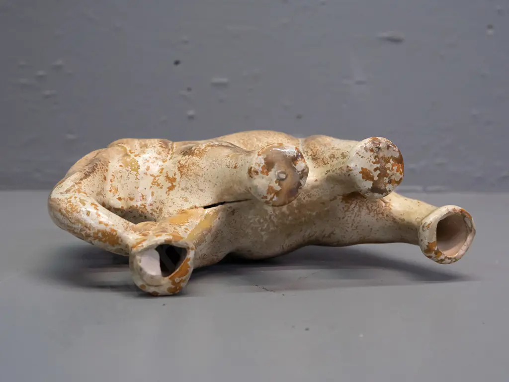 vintage trickle glaze elephant figure - made from Crown Lynn mould, possibly Crown Lynn - has manufacturing flaw - see Image 1++