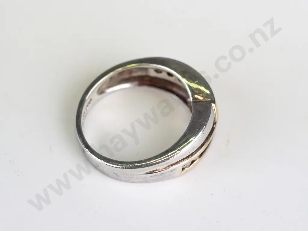 'sterling silver crossover cz ring stamped Image 1++