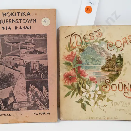 vintage illustrated New Zealand souvenir publication - West Coast Sounds of NZ, printed J Wilkie & Co Dunedin and