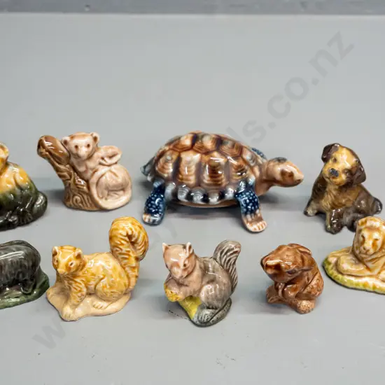 9 Wade whimsies animal figures - monkey, bear, lion, turtle etc.