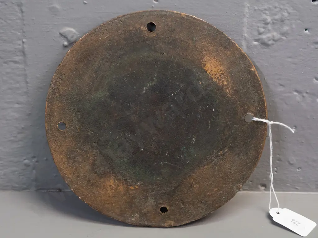 cast brass NZR Railway Workshops round plaque / cover plate D-160 Image 1++