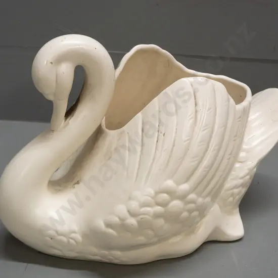 Crown Lynn swan with ".170." and impressed Crown Lynn mark, some marks, scratches inside, needs cleaning. H-210 L-300