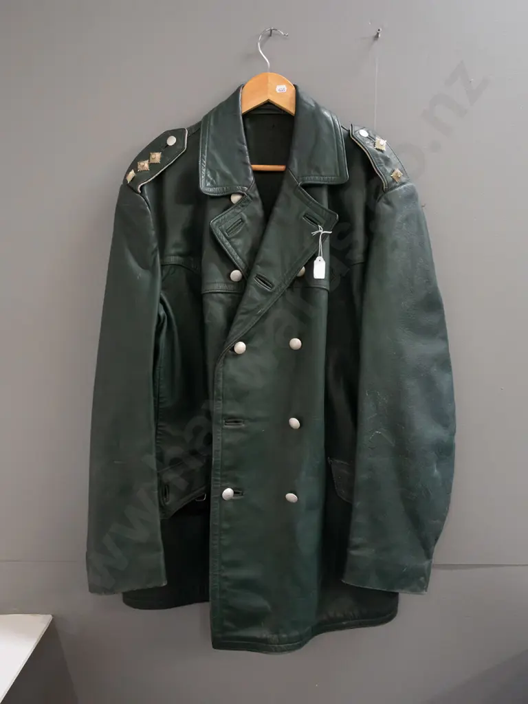 vintage 1970's double breasted police jacket/military trench coat, size 52 large. Image 1++