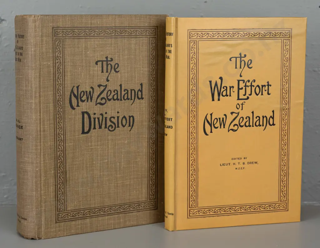 2 NZ military histories: The New Zealand Division, pub. 1921 & The War Effort of New Zealand pub. 1923 - minor age wear Image 1++