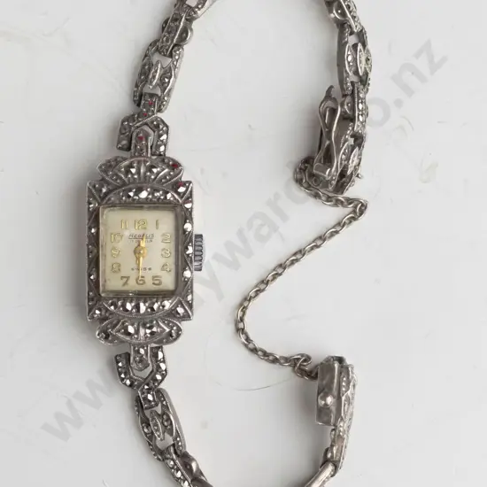 marquisite sterling silver Regalis Swiss watch