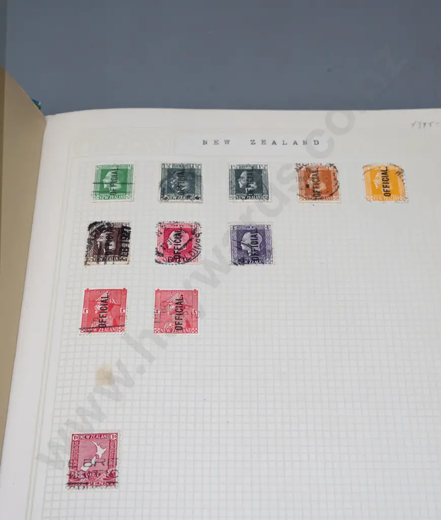 stamp album with various New Zealand stamps from 1870s thru 1980s Image 1++