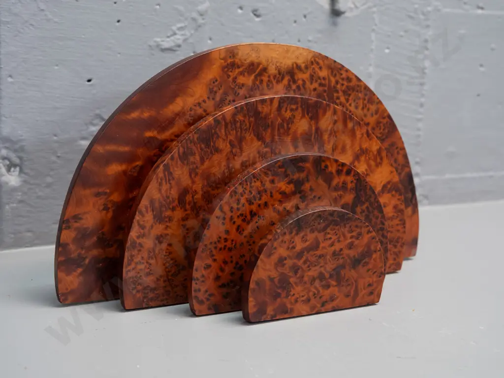 vintage deco style mottled totara timber letter rack H-145 W-250 Image 1++