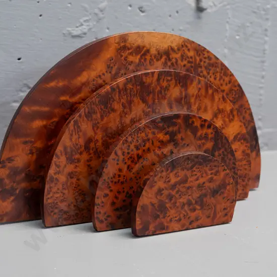 vintage deco style mottled totara timber letter rack H-145 W-250