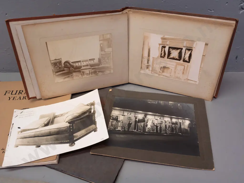 collection of vintage furniture catalogues and photographs, some stamped A&J White, including photo of A&J White Image 1++