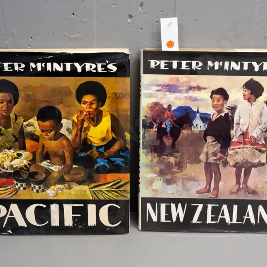 Peter McIntyre 2x books -New Zealand, Pacific (both signed)