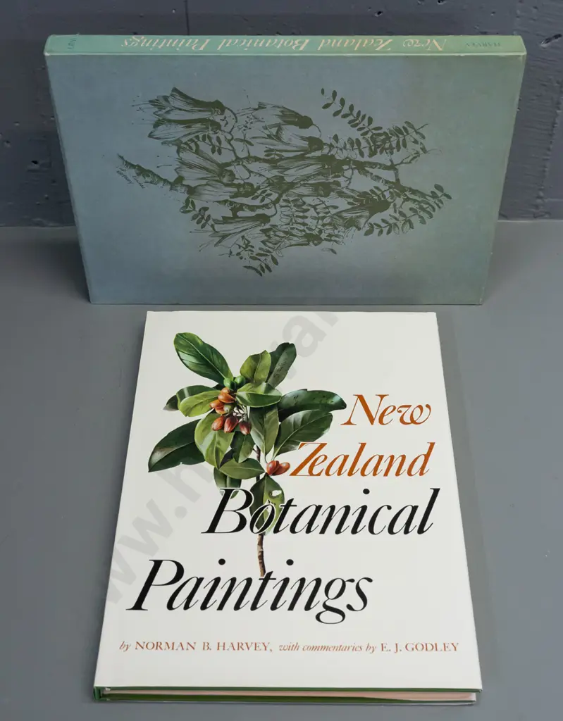 slip-cased book - New Zealand Botanical Paintings - Norman Harvey (artist) and E.J. Godley (text) 1969 Image 1++