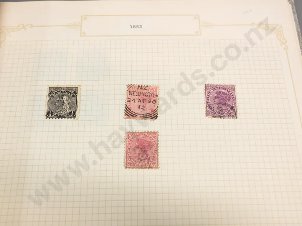3 stamp albums with New Zealand contents, dating from circa 1870s half penny newspaper stamps onward Image 1++