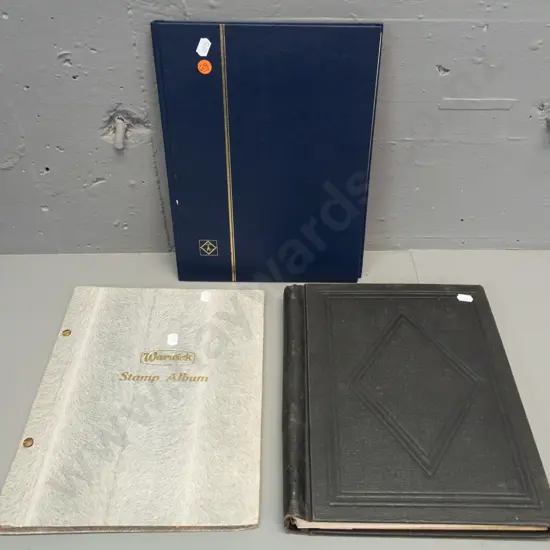 3 stamp albums with New Zealand contents, dating from circa 1870s half penny newspaper stamps onward