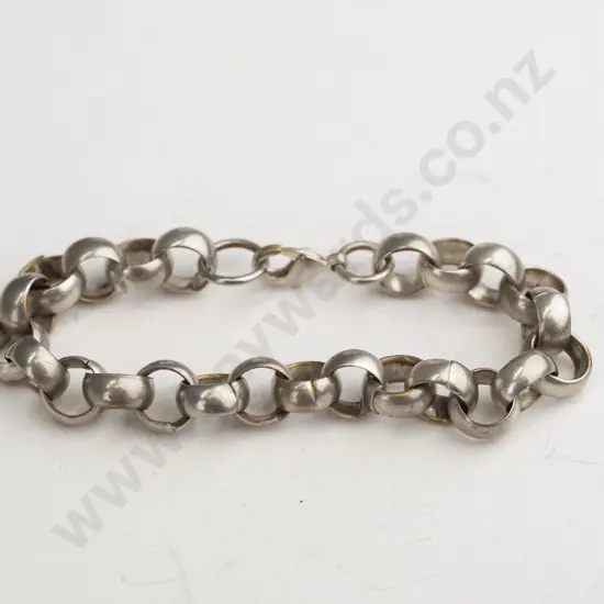 sterling silver round belcher link bracelet  34.1 grams stamped T & Co 925
