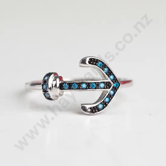 sterling silver blue stone ring stamped 925