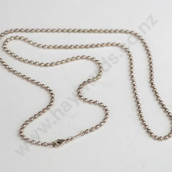 sterling silver bead [bathplug] chain 82cm  17.2grams