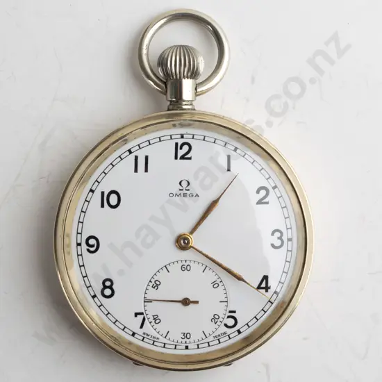 Omega pocket watch, nickel case